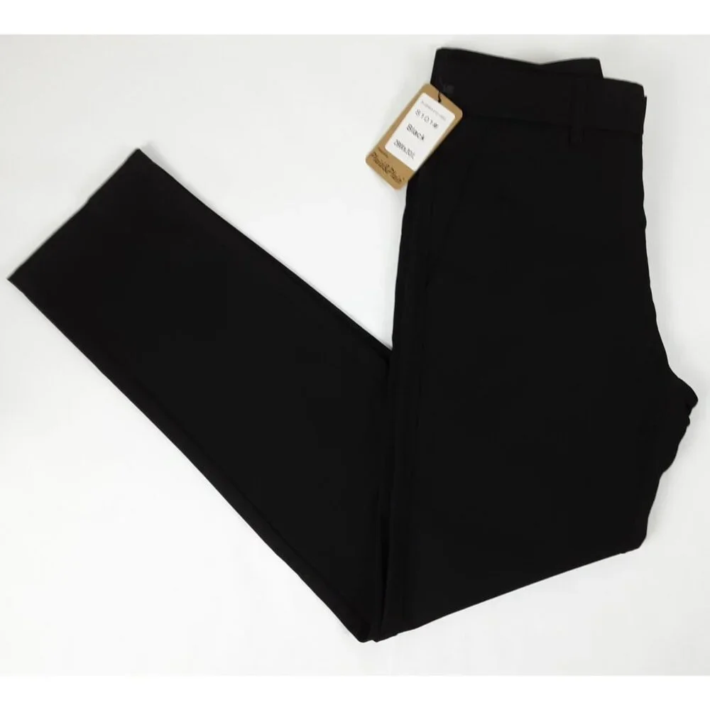 Plaid & Plain Mens Slim Fit Black Dress Pants 29W X 30L Career Work Wedding Date
